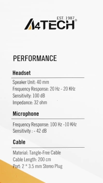 Наушники с микрофоном A4Tech HS-10