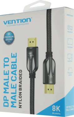 Кабель аудио-видео Vention DisplayPort (m)/DisplayPort (m) 1м. позолоч.конт. черный (HCABF)