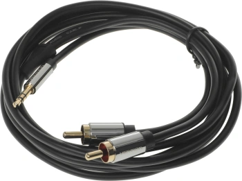 Кабель аудио Vention 2хRCA (m)/Jack 3.5 (m) 2м. позолоч.конт. черный (P550AC200-S)