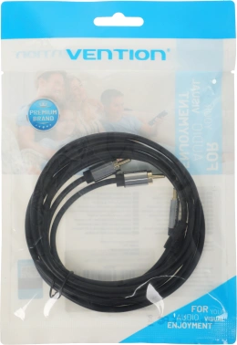 Кабель аудио Vention 2хRCA (m)/Jack 3.5 (m) 2м. позолоч.конт. черный (P550AC200-S)