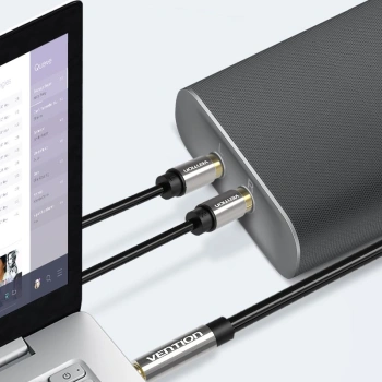 Кабель аудио Vention 2хRCA (m)/Jack 3.5 (m) 2м. позолоч.конт. черный (P550AC200-S)