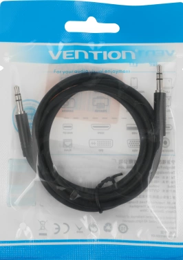 Кабель аудио Vention Jack 3.5 (m)/Jack 3.5 (m) 1м. позолоч.конт. черный (BAKBF)