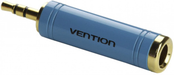 Переходник аудио Vention Jack 3.5 (m)/Jack 6.3 (f) позолоч.конт. голубой (VAB-S04-L)