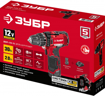 Дрель-шуруповерт Зубр ДШЛ-125-21