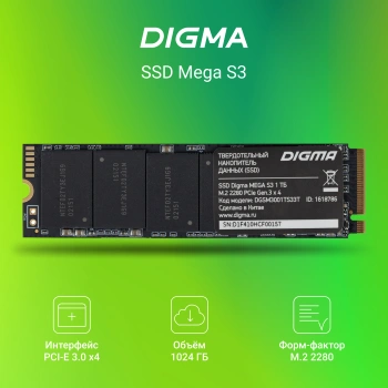 Накопитель SSD Digma PCIe 3.0 x4 1TB DGSM3001TS33T