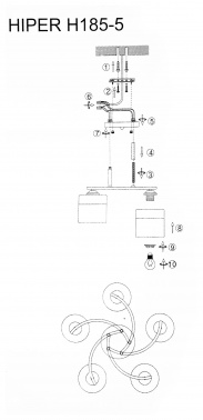 Люстра Hiper Vivid  H185-5