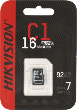 Флеш карта microSDHC 16GB Hikvision  HS-TF-C1(STD)/16G/ZAZ01X00/OD