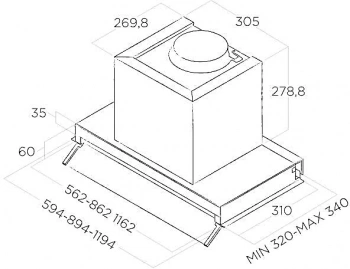 Вытяжка встраиваемая Elica Boxin LX/IX/A/90