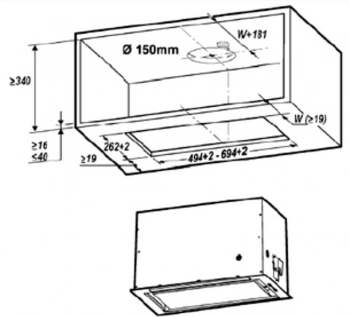 Вытяжка встраиваемая Elica Lane WH/A/52