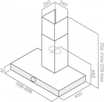 Вытяжка каминная Jet Air Touch BL/A/60