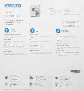 Мойка воздуха Venta Comfort plus LW25