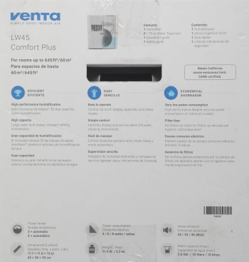 Мойка воздуха Venta Comfort plus LW45