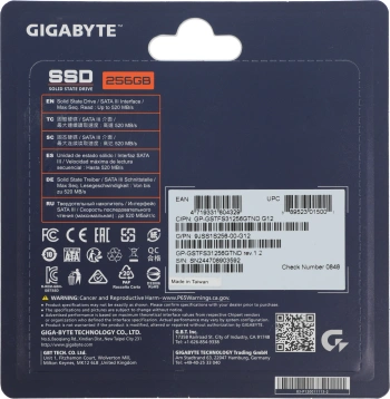 Накопитель SSD Gigabyte SATA-III 256GB GP-GSTFS31256GTND