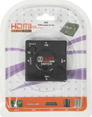 Переключатель аудио-видео Premier HDMI (f)/HDMI (f)/HDMI (f) черный (7003)