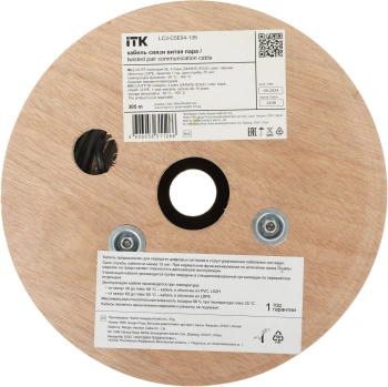 Кабель информационный ITK LC3-C5E04-139 кат.5E UTP 4 пары 24AWG LDPE внешний 305м черный