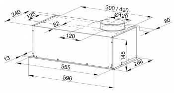 Вытяжка встраиваемая Weissgauff ALPHA 60 PB BL