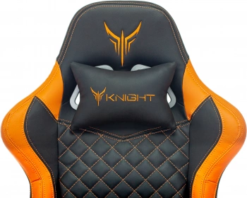 Кресло игровое Knight ARMOR черный/оранжевый ромбик эко.кожа с подголов. крестов. металл