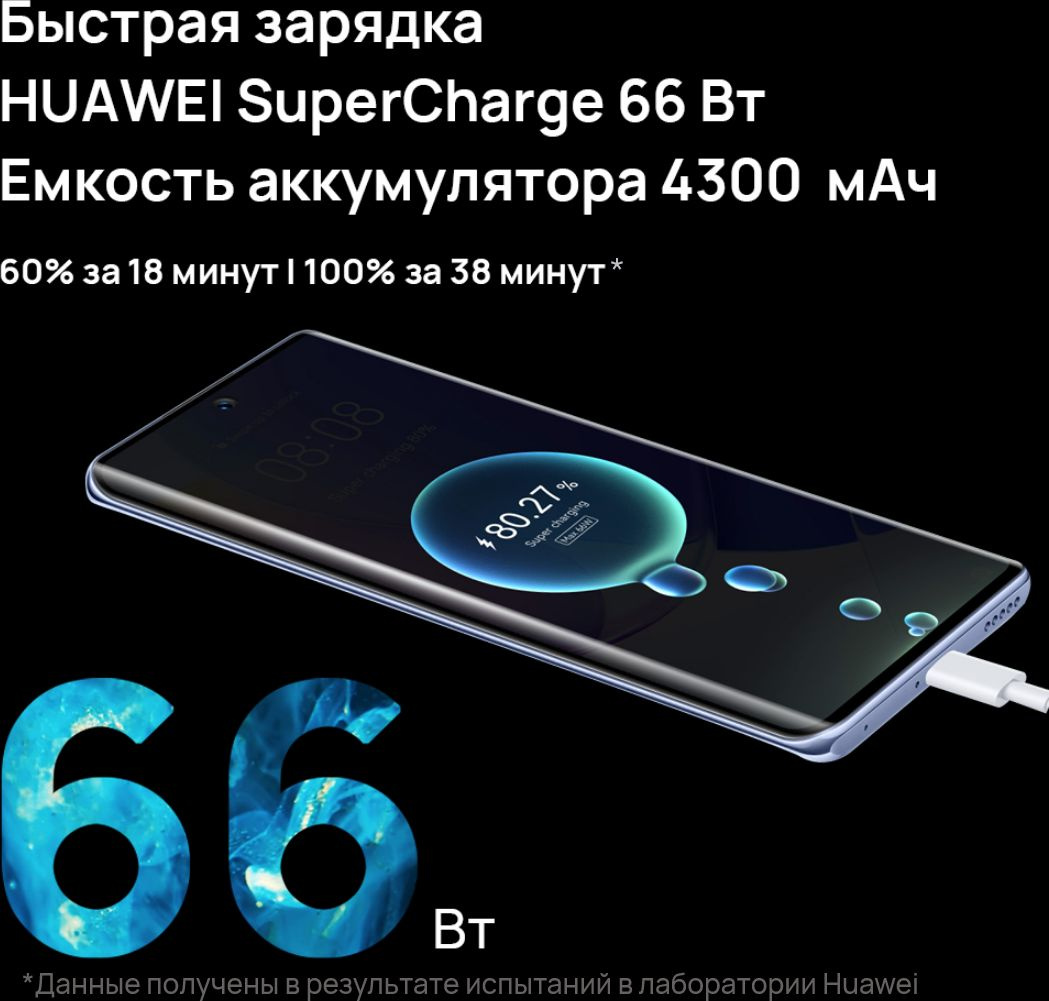 Смартфон Huawei NAM-LX9 nova 9 128Gb 8Gb звездно-голубой моноблок 3G 4G  2Sim 6.57