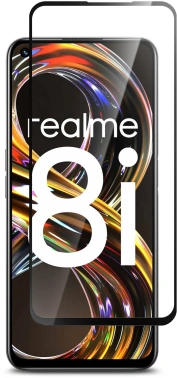 Защитное стекло для экрана BoraSCO черный для Realme 8i 2.5D антиблик. 1шт. (40728)