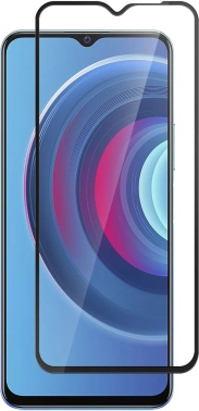 Защитное стекло для экрана BoraSCO черный для Vivo Y53S 2.5D антиблик. 1шт. (40724)