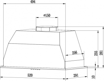 Вытяжка встраиваемая Weissgauff BOX 1200 BL
