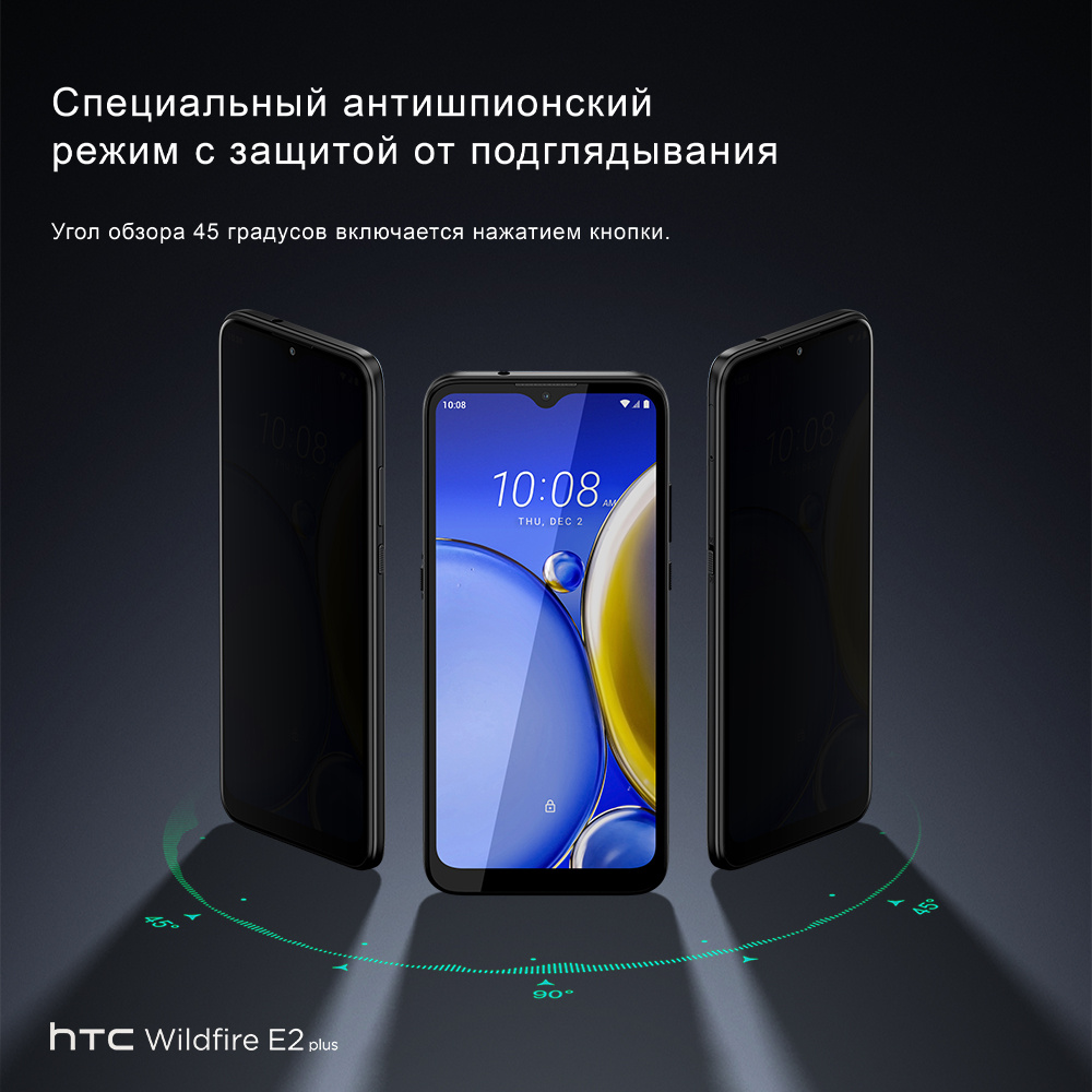 Смартфон HTC Wildfire E2 Plus 64Gb 4Gb черный моноблок 3G 4G 2Sim 6.82