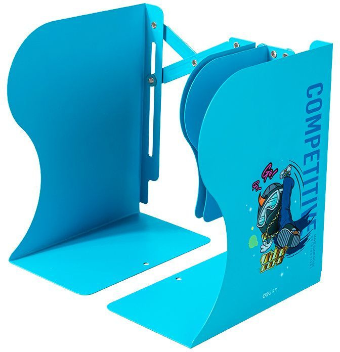 Подставка-ограничитель для книг Deli 78632BLUE 220х114х480мм синий