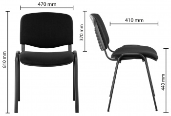 Стул Nowy Styl ISO WIN черный сиденье черный на ножках металл черный