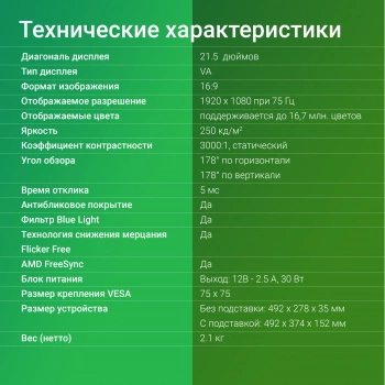 Монитор Digma 21.5