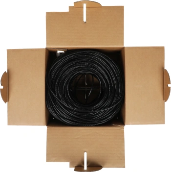 Кабель сетевой Ningbo UTP 4 пары cat.5E solid 0.5мм CCA molded 305м черный outdoor