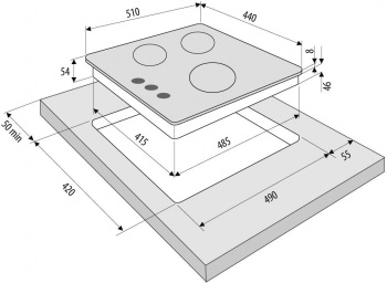 Газовая варочная поверхность Krona Galileo 45 BL