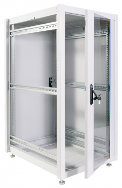 Шкаф коммутационный ЦМО (ШТК-Э-24.6.6-13АА) напольный 24U 600x600мм пер.дв.стекл металл 2 бок.пан. направл.под закл.гайки 540кг серый 515мм 51кг 180град. 1187мм IP20 сталь