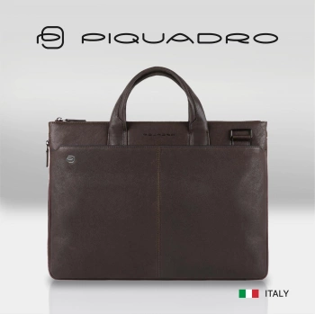 Деловая сумка Piquadro Black Square CA4021B3/TM с отделением для ноутбука 15.6
