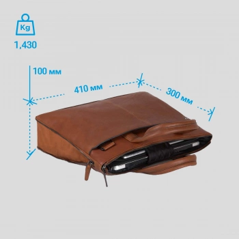 Деловая сумка Piquadro Black Square CA4021B3/TM с отделением для ноутбука 15.6