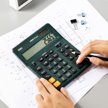 Калькулятор настольный Deli EM888F-green