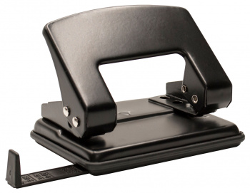 Дырокол Buro макс.:20лист. металл черный отв.:2 с линейкой