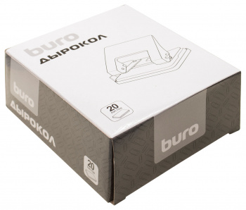 Дырокол Buro макс.:20лист. металл черный отв.:2 с линейкой