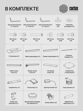 Стол для компьютера Cactus  CS-EDL-BAWD