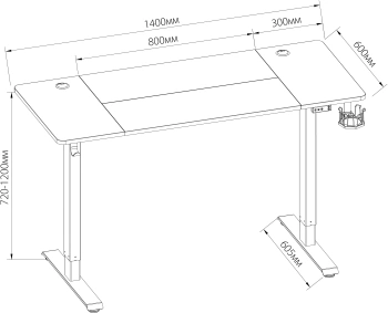 Стол для компьютера Cactus  CS-EDL-BAWD