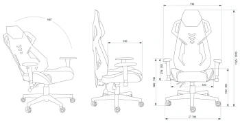 Кресло игровое Cactus  CS-CHR-090BL
