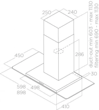 Вытяжка каминная Elica Flat GLASS IX/A/60