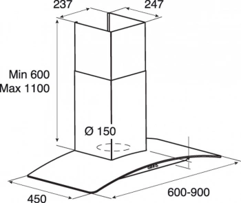 Вытяжка каминная Jet Air Tory P 60 INX