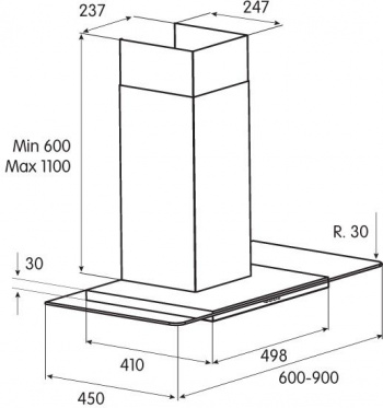 Вытяжка каминная Jet Air Molly P 90 INX