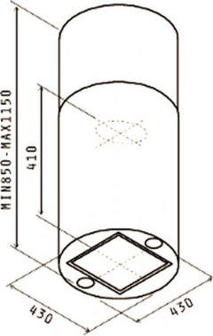 Вытяжка каминная Jet Air Pipe Island BL/A/43