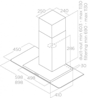 Вытяжка каминная Elica Flat Glass IX/A/90