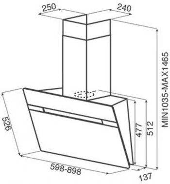 Вытяжка каминная Jet Air Viki WH/90/A