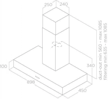 Вытяжка каминная Elica Spot Urban Cast Iron/A/90