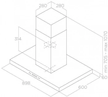 Вытяжка каминная Elica Spot Plus Island IX/A/90