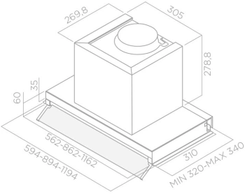 Вытяжка встраиваемая Elica Boxin LX/BL MAT/A/120