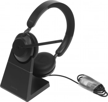 Наушники с микрофоном Jabra Evolve2 65, Link380a MS Stereo Stand Black